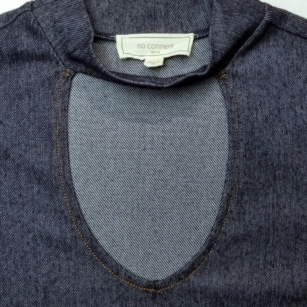 No Comment Denim Color Stretchy Dress Size: Medium - Picture 3 of 5